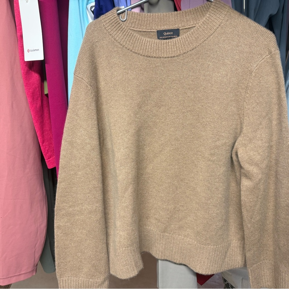 Quince Women's Classic Tan Crew Neck Sweater